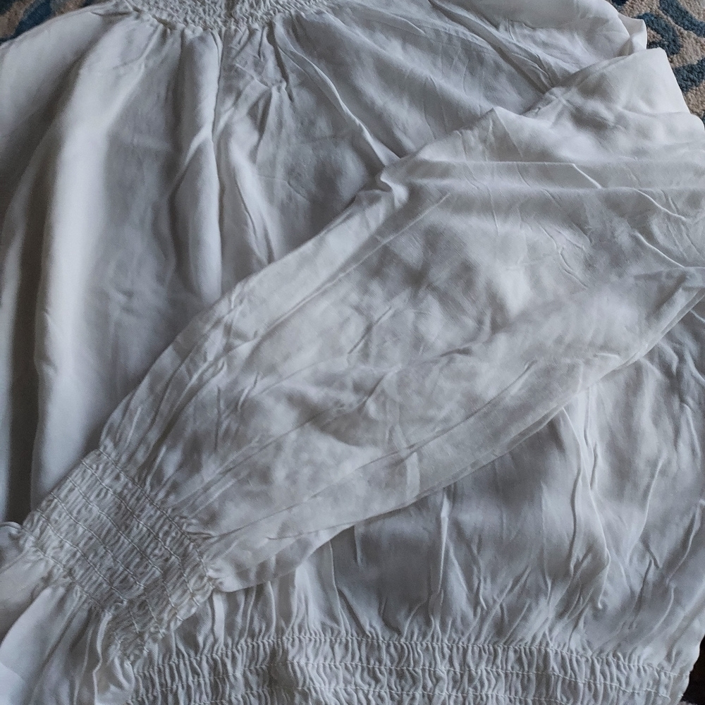 Pure White Long Sleeve Belly Shirt